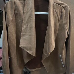SHEIN Brown Suede Blazer